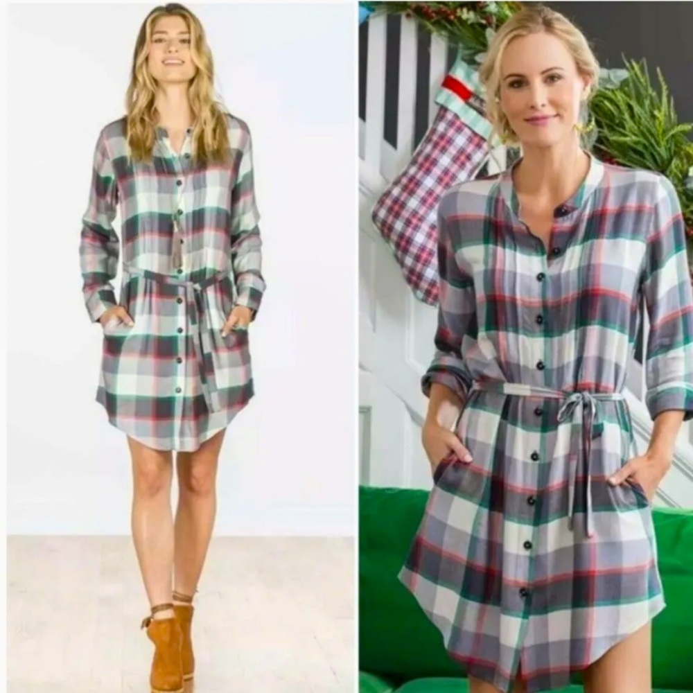 Matilda Jane Coming to Town plaid Holiday shirt dress